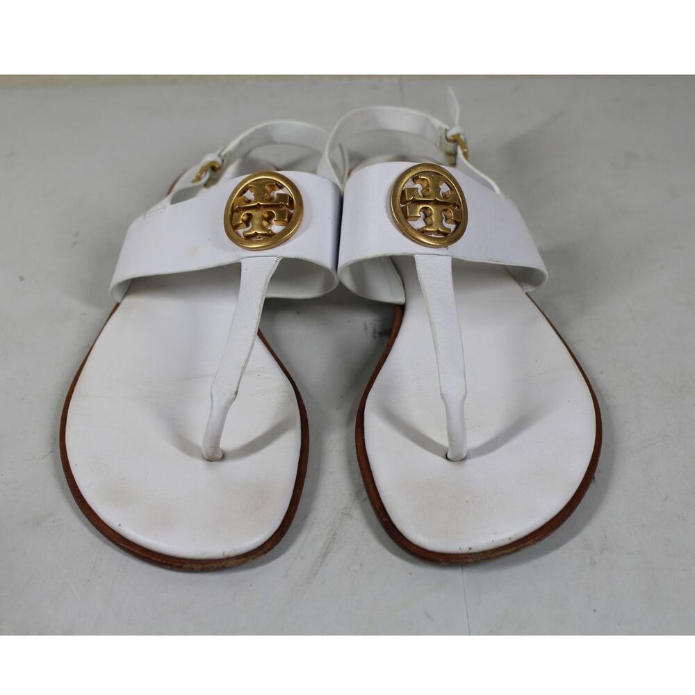Tory Burch Benton 2 Flat Thong Sandal White Size 8